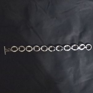 Silver oval link bracelet